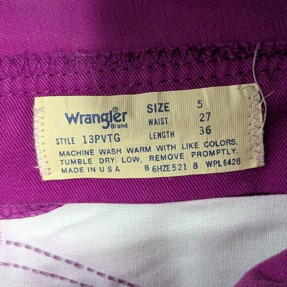 Vintage Wrangler Magenta Cowgirl Jeans High Rise Womens 27 Long Tall Pink Purple - Picture 3 of 9